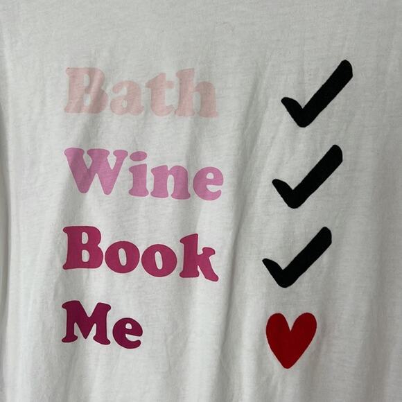 Halogen Bath, Book, Wine, Me Graphic T-shirt NWT Medium - Picture 3 of 6